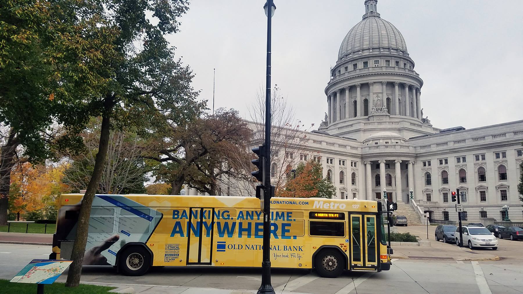 Bank Adverting Wrap On Bus