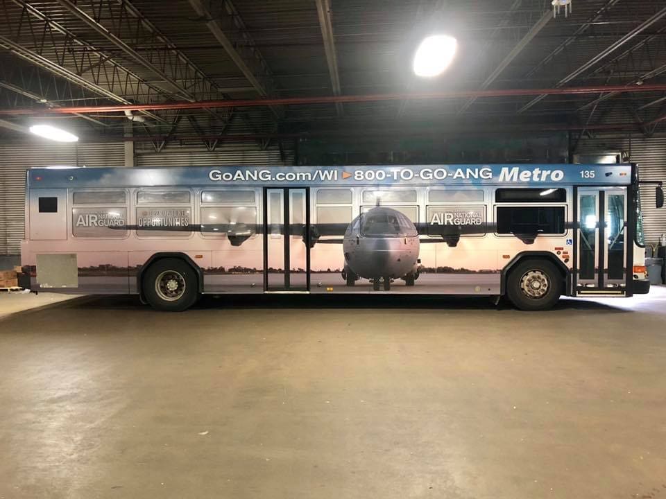 Air Craft Wrap On Bus