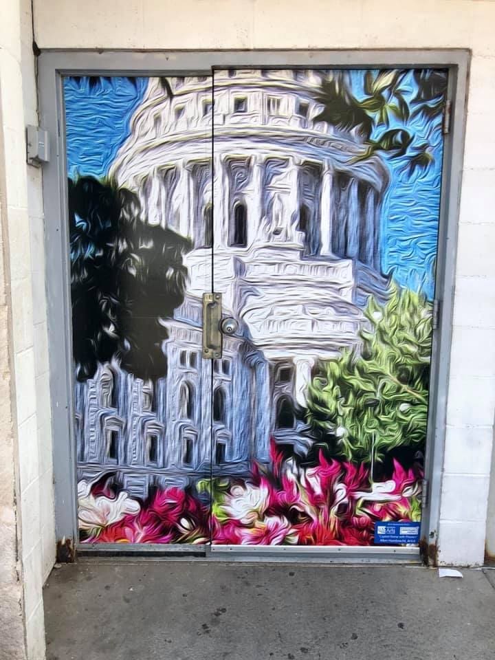 Graphics on door