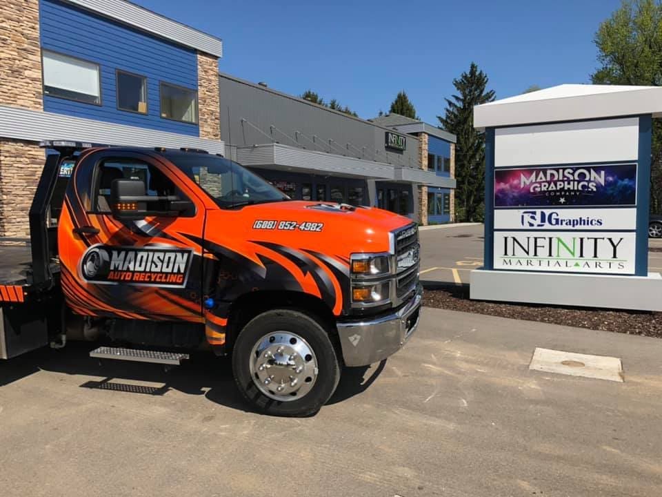 Madison Graphics Banner on a Vehicle