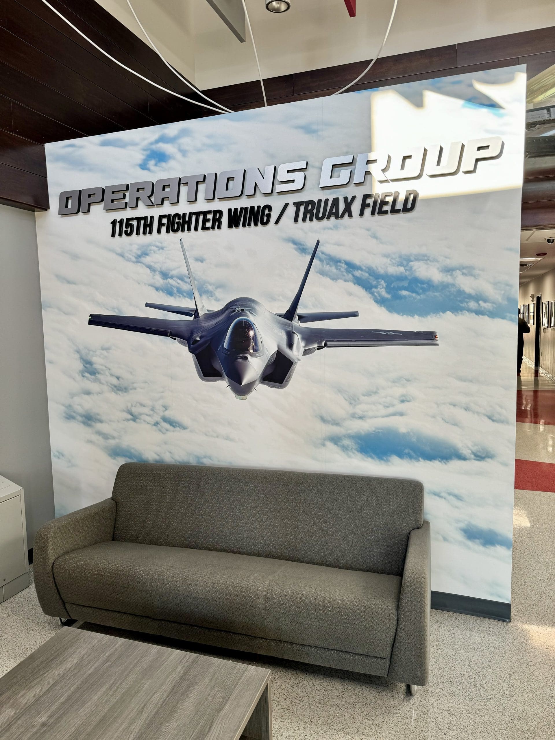 Graphics banner on wall
