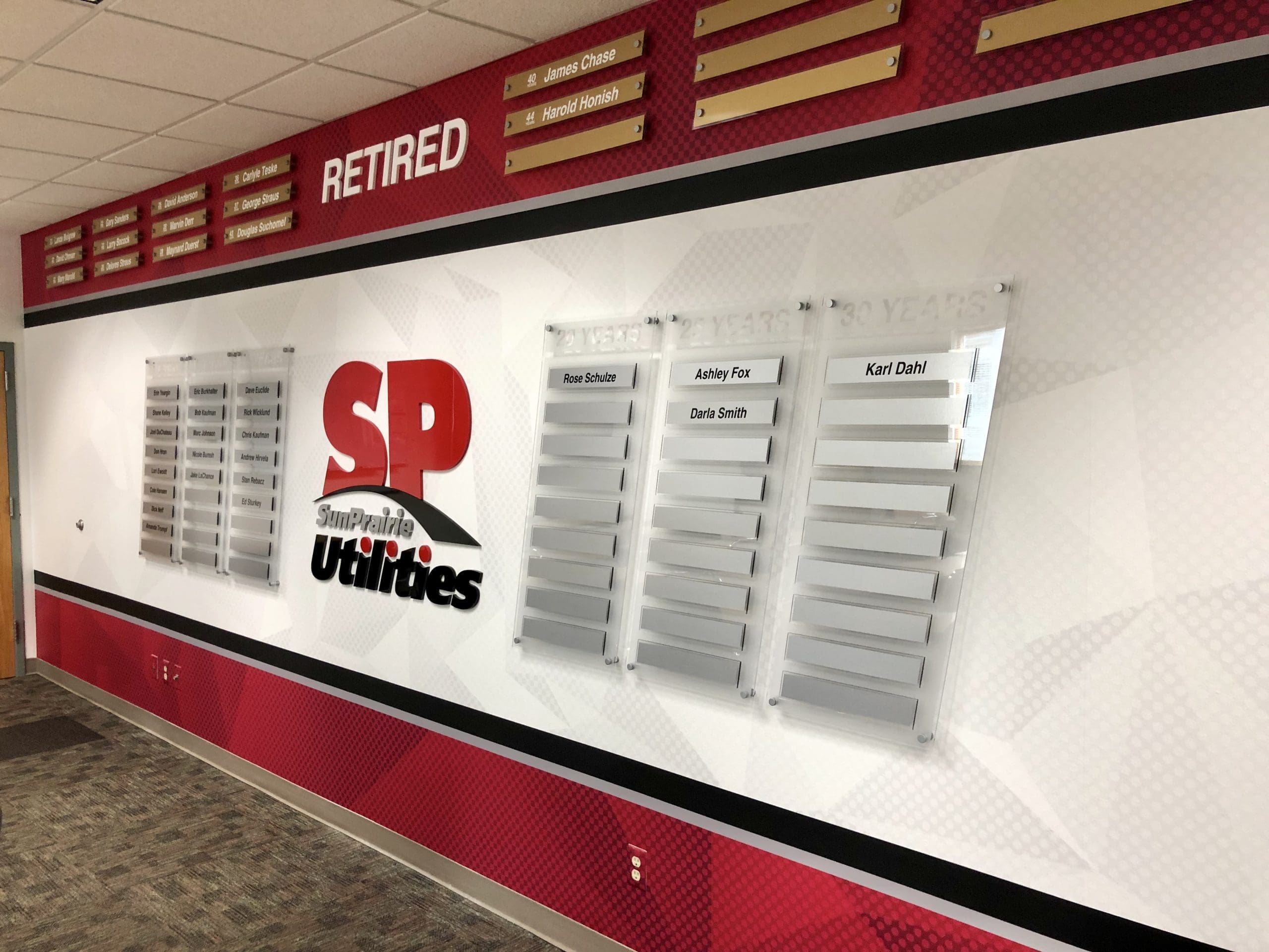 Graphics banner on glass