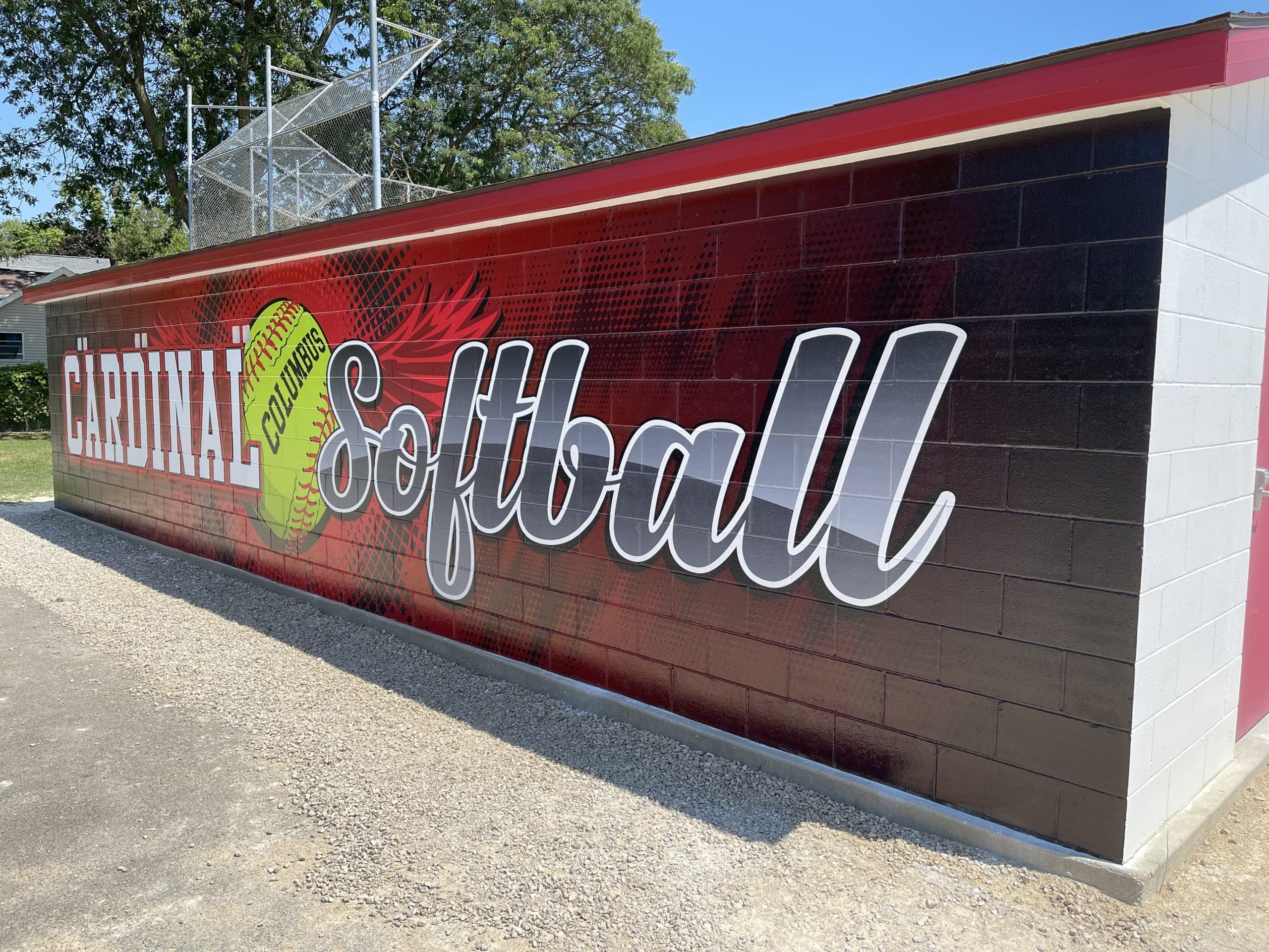 Softball Graphics banner on wall