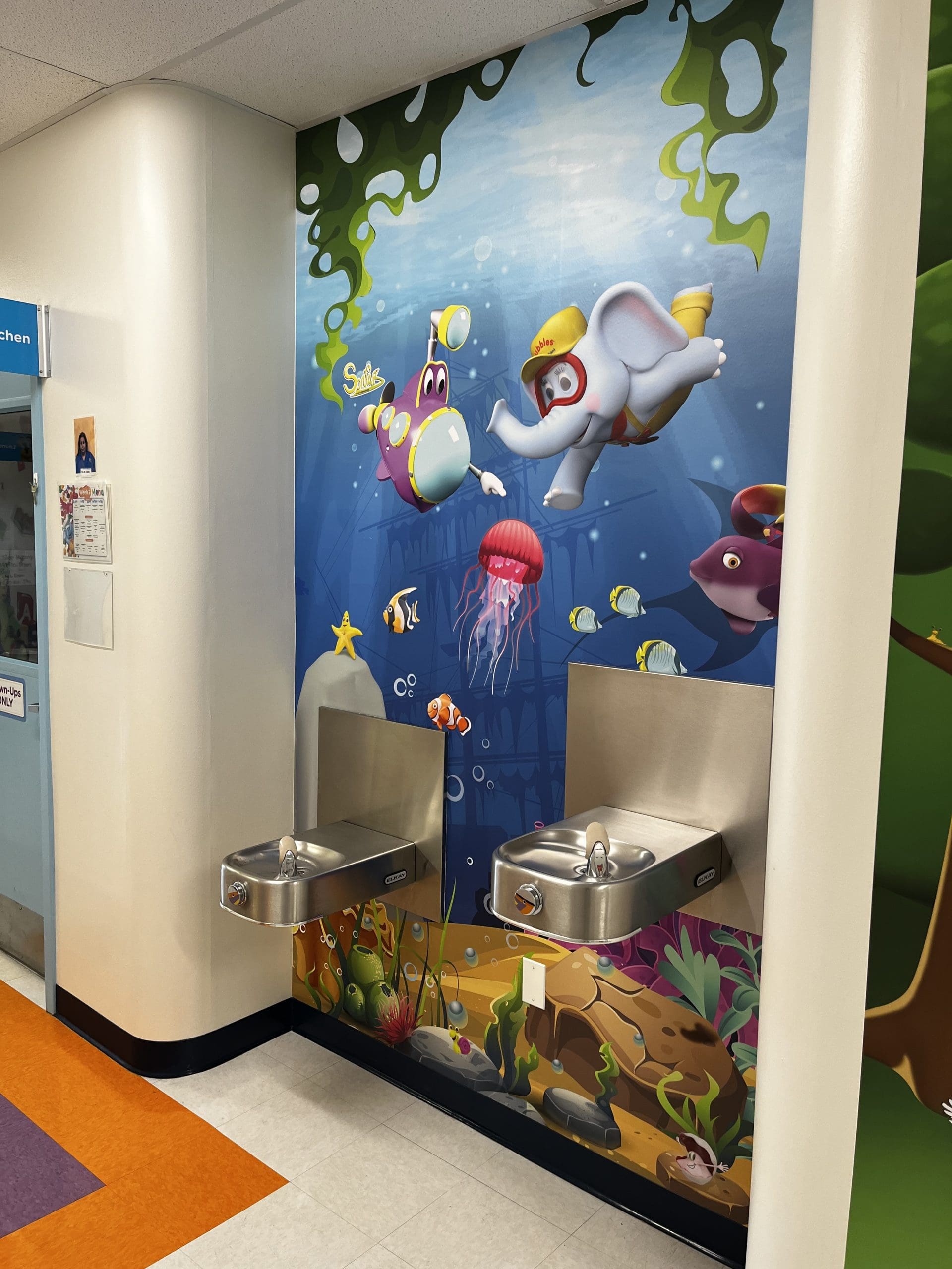 Cartoons Graphics banner on wall