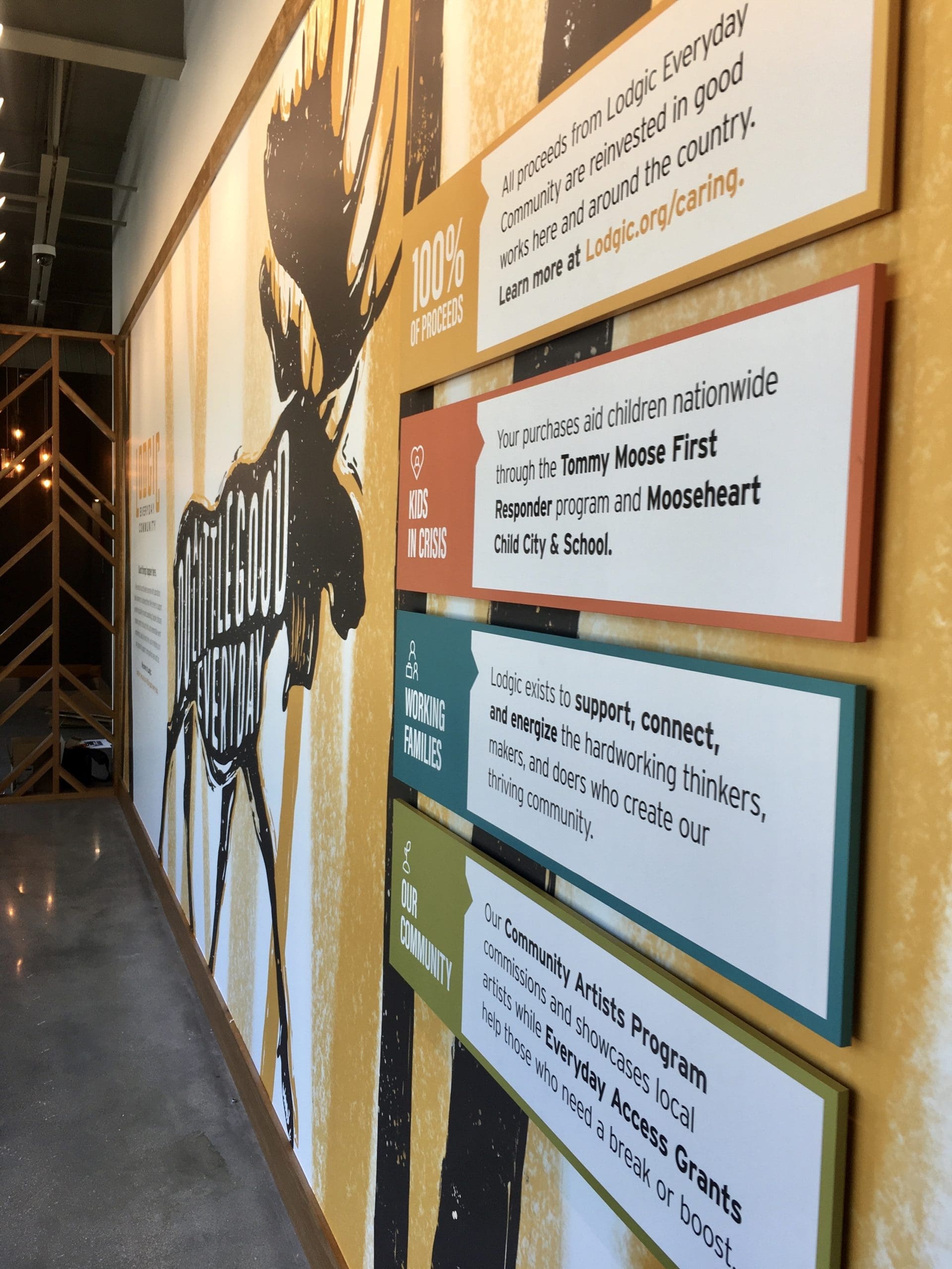 Graphics banner on wall