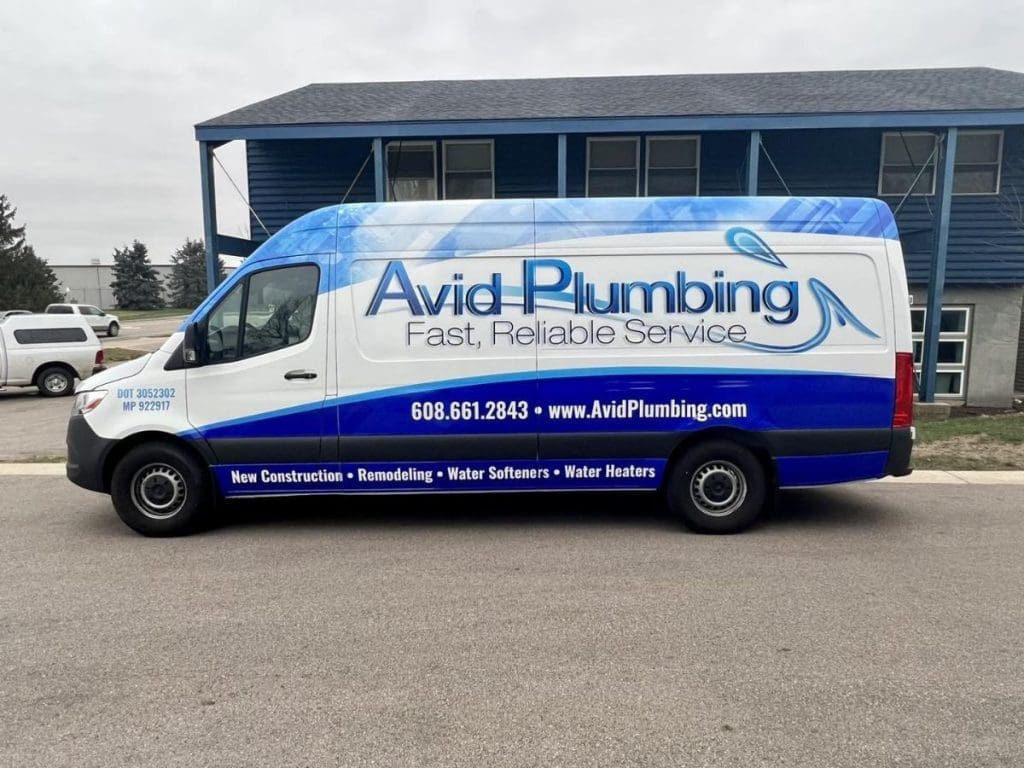 Avid Plumbing Fleet graphic & wrap in Madison WI